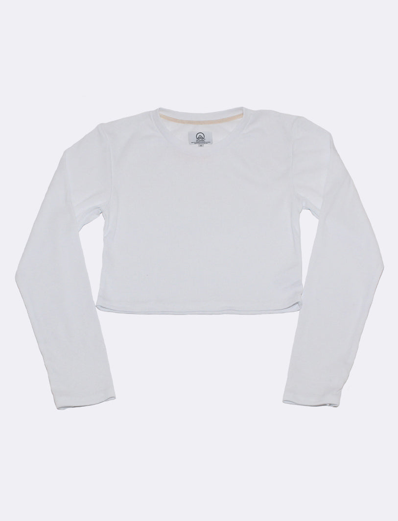 Gigi x White - Cropped Long Sleeve Tee – OceanicLifestyle